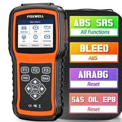 OBD2 diagnostic scan tool plugged into a Ford F-150 to read electrical fault codes