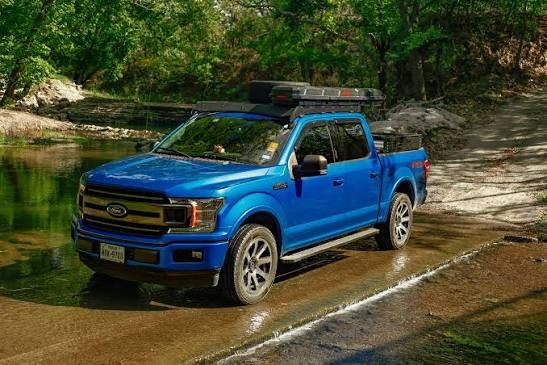 Ford F-150 truck bed rack with heavy duty cargo gear