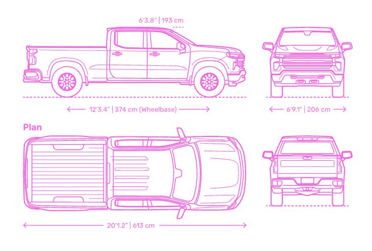 Chevy Silverado dimensional guidelines and maintenance inspection