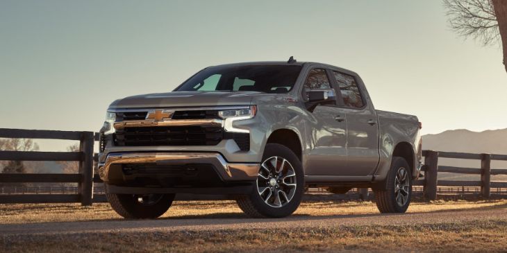 Chevy Silverado Double Cab model showing rear door detail