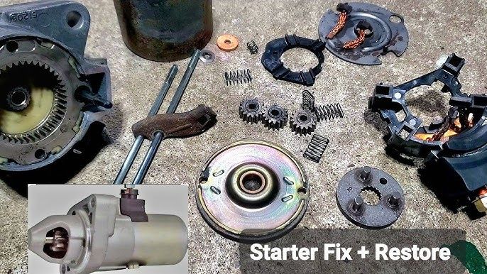Honda CR-V starter motor rebuild kit with new solenoid contacts and brushes