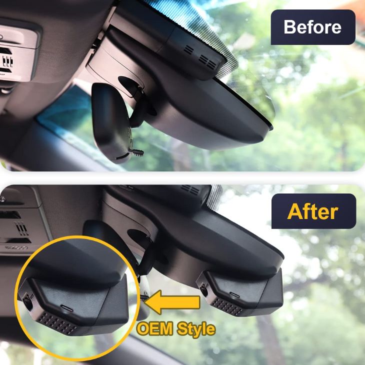 Toyota Camry Dash Cam Installation Integrated Dual Camera