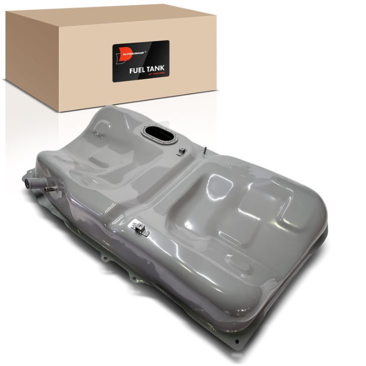 Toyota Camry gas tank door and fuel nozzle illustrating fuel capacity