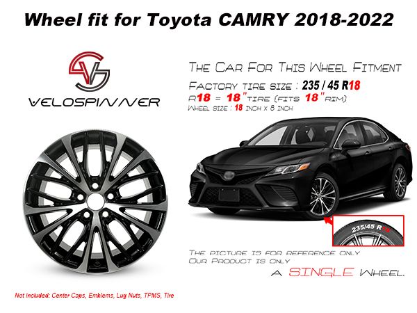 Custom wheel rim sizes and suspension clearance inspection on a Toyota Camry
