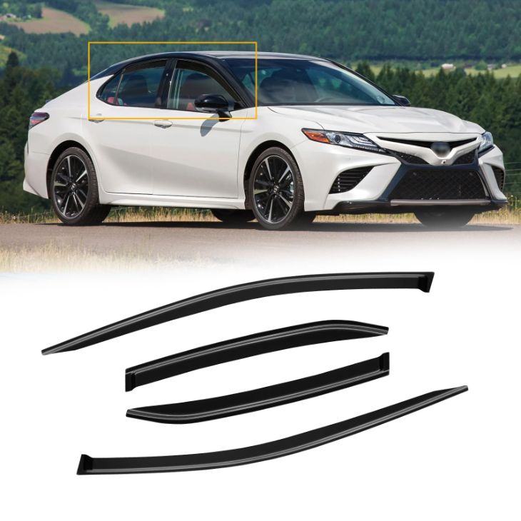Toyota Camry Window Visor Mounted on Vehicle Door Frame