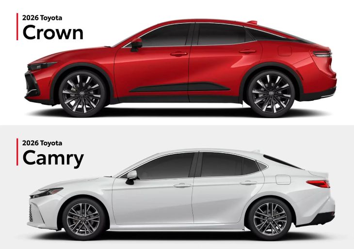 Toyota Crown vs Toyota Camry side by side comparison