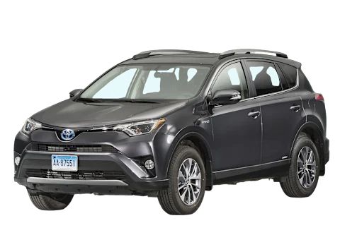 Toyota RAV4 hybrid powertrain components under inspection
